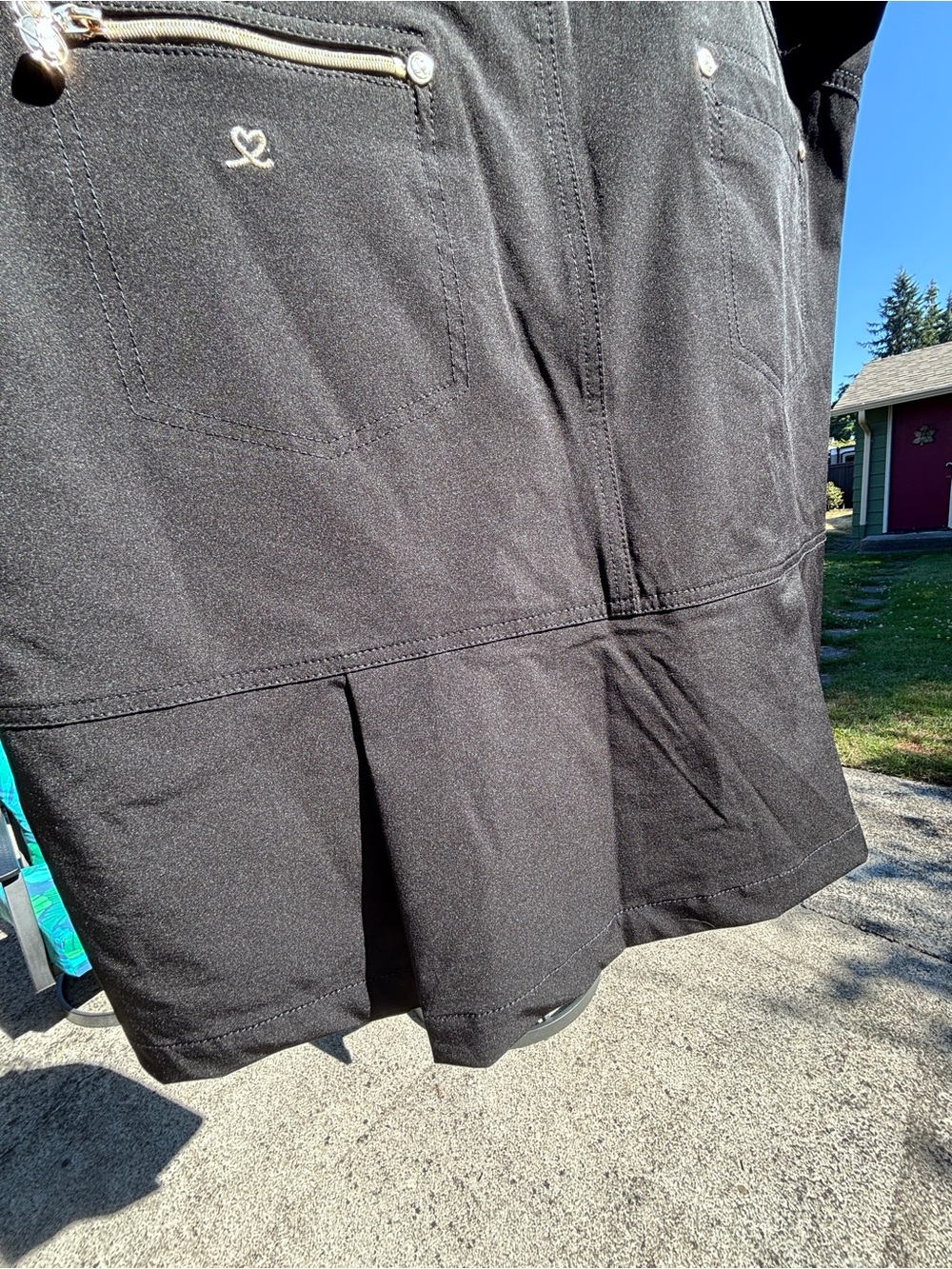 Daily Sports Born in Sweden Black Miracle Skort with Gold zipper/ buttons. - Picture 9 of 16